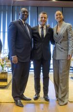 RIHANNA and Emmanuel Macron at Global Partnership for Education in Dakar 02/02/2018