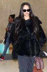 RIHANNA Arrives at JFK Airport in New York 02/16/2018