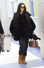 RIHANNA Arrives at JFK Airport in New York 02/16/2018