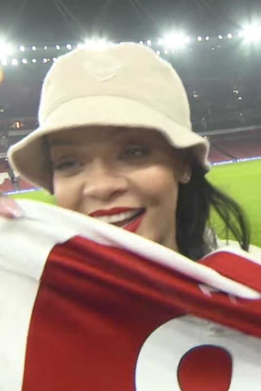 RIHANNA at Arsenal vs Everton Game at Emirates Stadium in London 02/03/2018