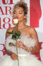 RITA ORA at Brit Awards 2018 in London 02/21/2018