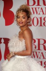 RITA ORA at Brit Awards 2018 in London 02/21/2018