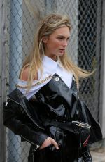 ROMEE STRIJD Leaves Ralph Lauren Show at New York Fashion Week 02/12/2018