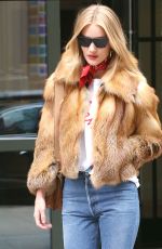 ROSIE HUNTINGTON-WHITELEY Leaves Her Hotel in New York 02/10/2018