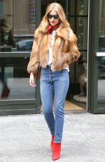 ROSIE HUNTINGTON-WHITELEY Leaves Her Hotel in New York 02/10/2018