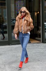 ROSIE HUNTINGTON-WHITELEY Leaves Her Hotel in New York 02/10/2018