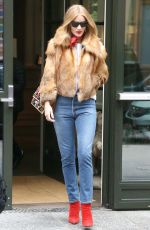 ROSIE HUNTINGTON-WHITELEY Leaves Her Hotel in New York 02/10/2018