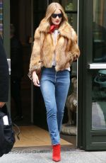 ROSIE HUNTINGTON-WHITELEY Leaves Her Hotel in New York 02/10/2018