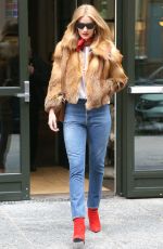 ROSIE HUNTINGTON-WHITELEY Leaves Her Hotel in New York 02/10/2018