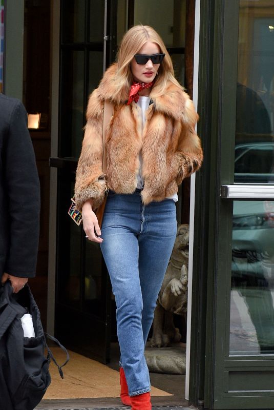 ROSIE HUNTINGTON-WHITELEY Out in New York 02/10/2018