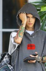 RUBY ROSE in Hoodie Out in Los Angeles 02/06/2018
