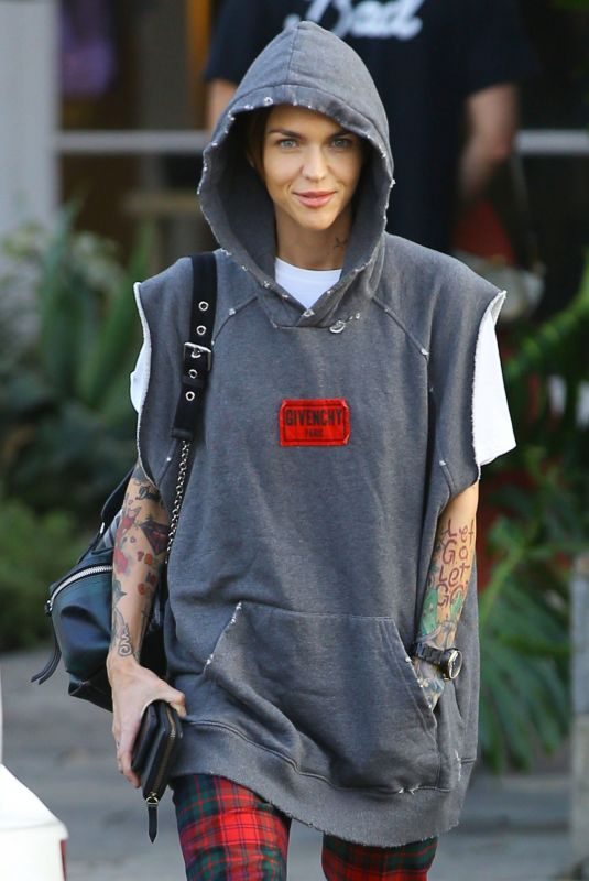 RUBY ROSE in Hoodie Out in Los Angeles 02/06/2018