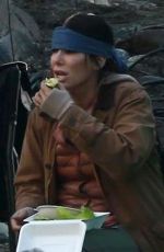 SANDRA BULLOCK on the Set of Bird Box 01/30/2018