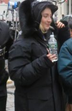 SAOIRSE RONAN Out Filming in New York 02/26/2018