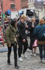 SAOIRSE RONAN Out Filming in New York 02/26/2018