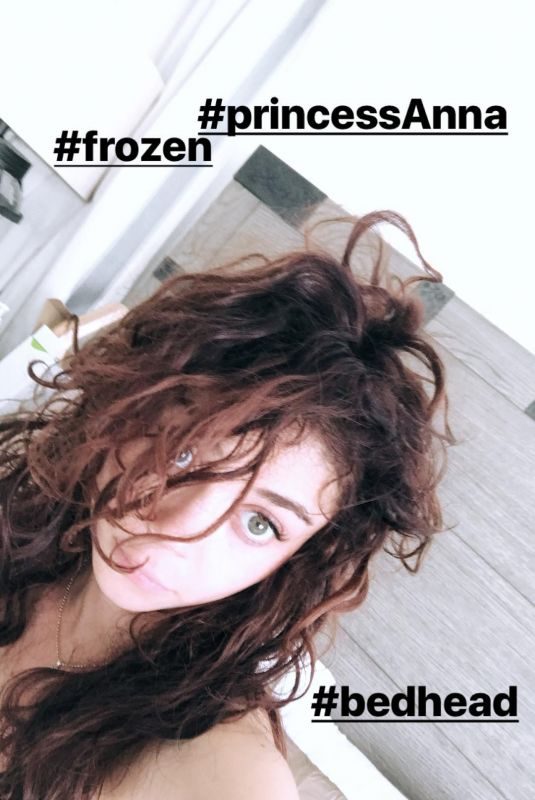 SARAH HYLAND in a Bed, 02/19/2018 Instagram Stories