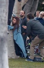 SARAH HYLAND on the Set of Modern Family in West Hollywood 02/27/2018