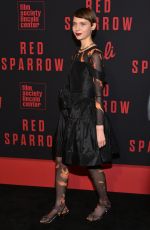 SASHA FROLOVA at Red Sparrow Premiere in New York 02/26/2018