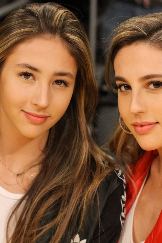 SCARLET and SOPHIA ROSE STALLONE at Oklahoma City Thunder Game in Los Angeles 02/08/2018