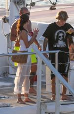 SELENA GOMEZ and Justin Bieber at a Yacht in Jamaica 02/22/2018