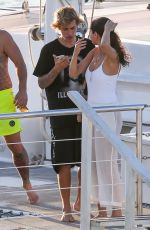 SELENA GOMEZ and Justin Bieber at a Yacht in Jamaica 02/22/2018