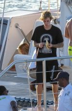 SELENA GOMEZ and Justin Bieber at a Yacht in Jamaica 02/22/2018