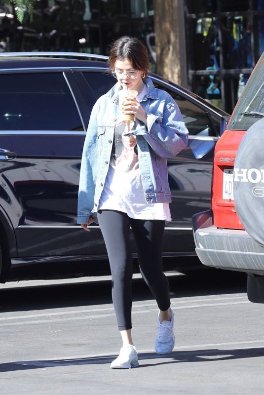 SELENA GOMEZ Out for a Coffee in Studio City 02/08/2018