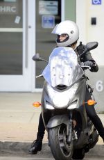 SOFIA BOUTELLA on a Motorbike in Los Angeles 02/18/2018