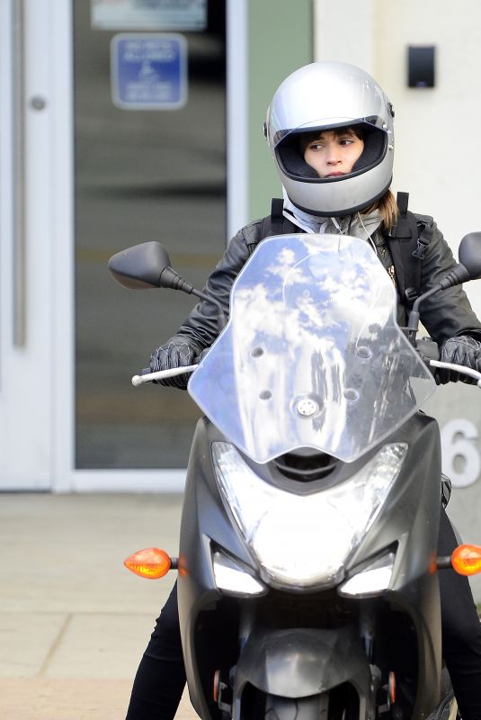 SOFIA BOUTELLA on a Motorbike in Los Angeles 02/18/2018