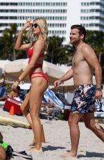 SOFIJA MILOSEVIC in Bikini and Adem Ljajic on the Beach in Miami 02/14/2018