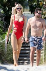 SOFIJA MILOSEVIC in Bikini and Adem Ljajic on the Beach in Miami 02/14/2018