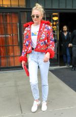 SOPHIE TURNER Leaves Her Hotel in New York 02/24/2018