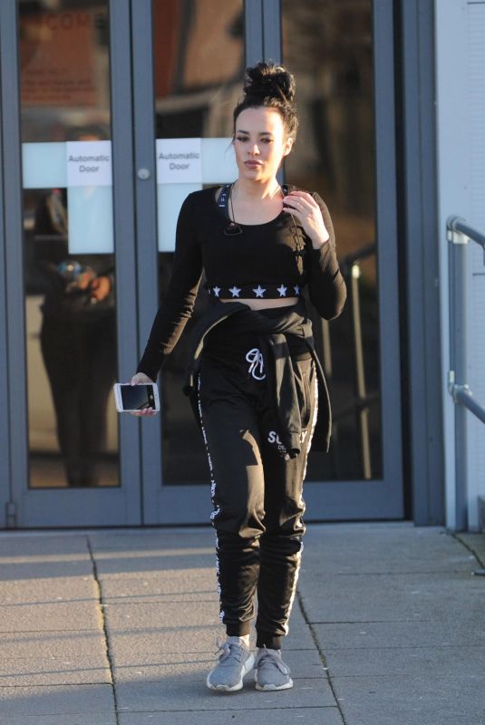 STEPHANIE DAVIS Leaves a Gym in Liverpool 02/12/2018