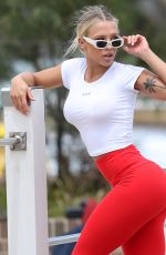 TAMMY HEMBROW in Tights on the Set of a Photoshoot at Bondi Beach 02/02/2018