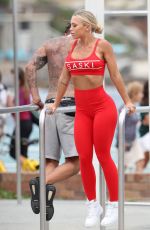 TAMMY HEMBROW in Tights on the Set of a Photoshoot at Bondi Beach 02/02/2018