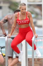 TAMMY HEMBROW in Tights on the Set of a Photoshoot at Bondi Beach 02/02/2018