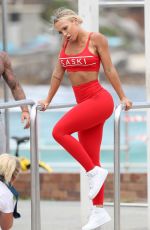 TAMMY HEMBROW in Tights on the Set of a Photoshoot at Bondi Beach 02/02/2018