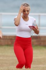TAMMY HEMBROW in Tights on the Set of a Photoshoot at Bondi Beach 02/02/2018