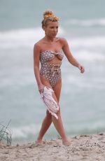 TRACY ANDERSON in Swimsuit on the Beach in Miami 02/23/2018