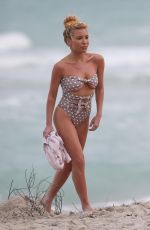 TRACY ANDERSON in Swimsuit on the Beach in Miami 02/23/2018