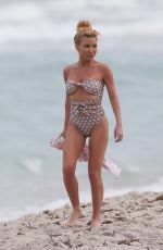 TRACY ANDERSON in Swimsuit on the Beach in Miami 02/23/2018