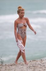 TRACY ANDERSON in Swimsuit on the Beach in Miami 02/23/2018