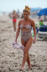 TRACY ANDERSON in Swimsuit on the Beach in Miami 02/23/2018