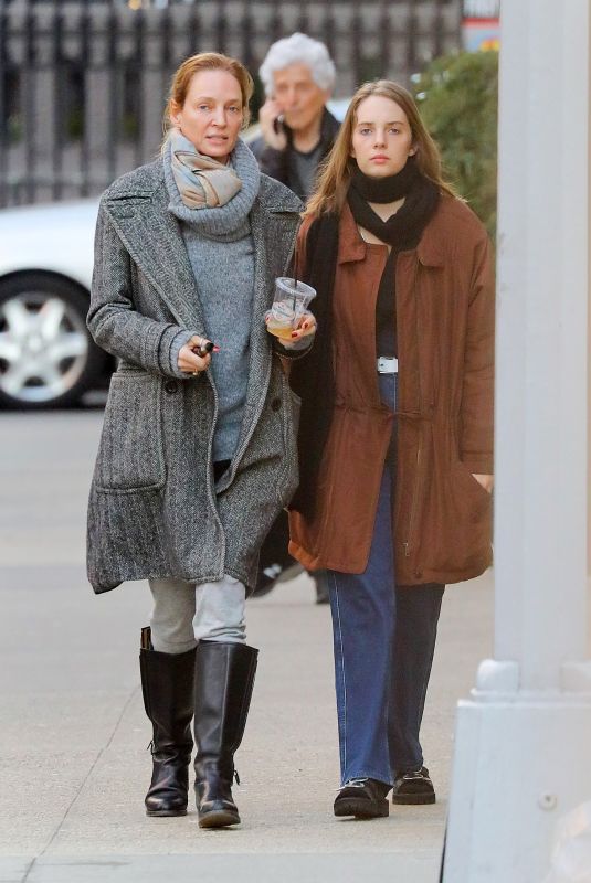 UMA THURMAN and MAYA HAWKE Out in New York 02/15/2018