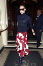 VICTORIA BECKHAM Leaves Her Hotel in London 02/01/2018