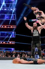 WWE - Mixed Match Challenge - Alexa Bliss & Stroman vs Becky Lynch & Zayn