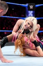 WWE - Mixed Match Challenge - Alexa Bliss & Stroman vs Becky Lynch & Zayn