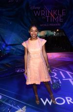 YARA SHAHIDI at A Wrinkle in Time Premiere in Los Angeles 02/26/2018