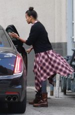 ZOE SALDANA Leaved a Studio in Los Angeles 02/19/2018