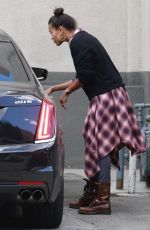 ZOE SALDANA Leaved a Studio in Los Angeles 02/19/2018